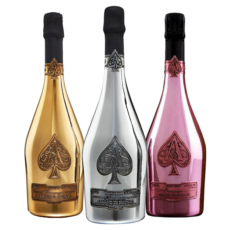 Arman de Brignac Ace of Spades Gold, Blanc de Blancs, &  Rose Value Bundle 750ml