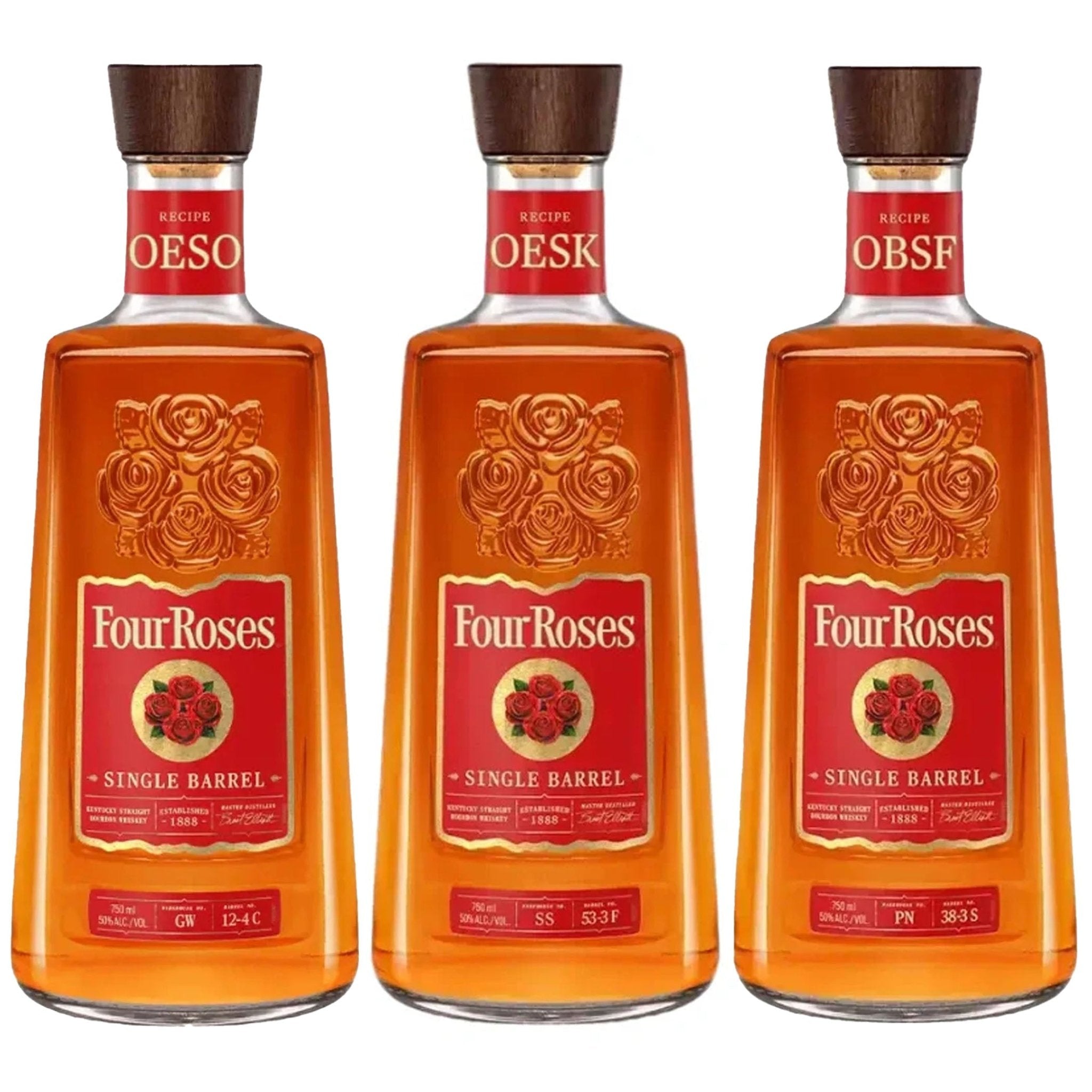 Four Roses OESO, OESK, & OBSF Single Barrel Bourbon Bundle - Liquor Boutique