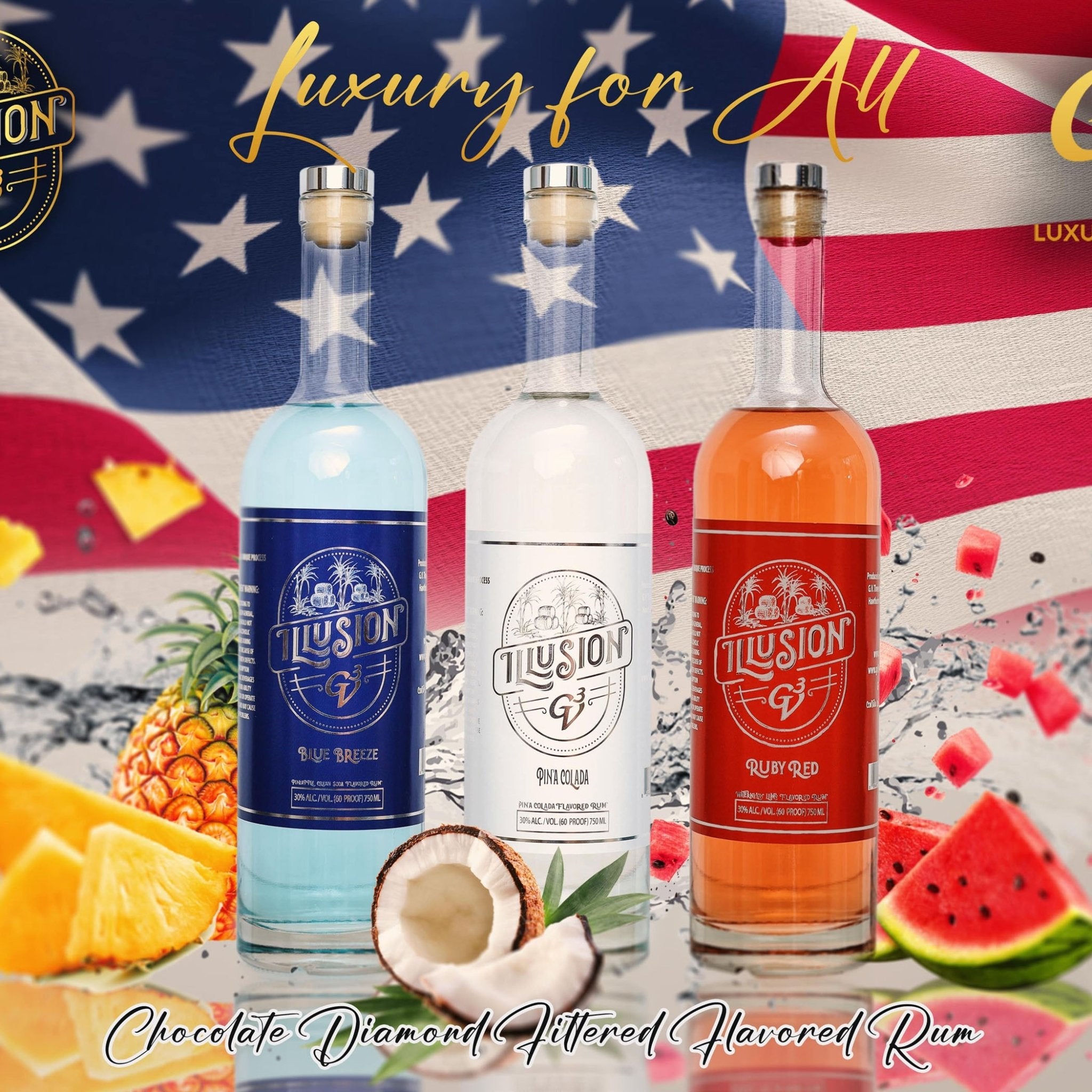GV3 Ilusion Blue Breeze, Pina Coloda, & Ruby Red Bundle - Liquor Boutique