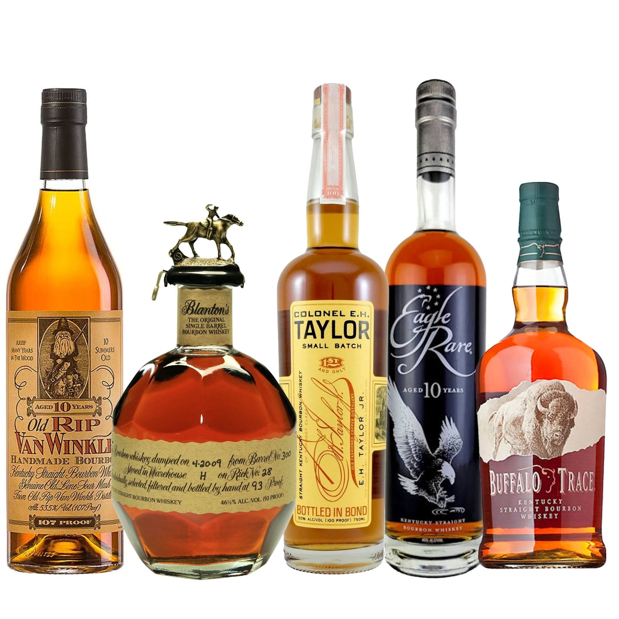 Old Rip Van Winkle, Blanton's, E.H Taylor, Eagle Rare, & Buffalo Trace Whiskey Bundle - Liquor Boutique