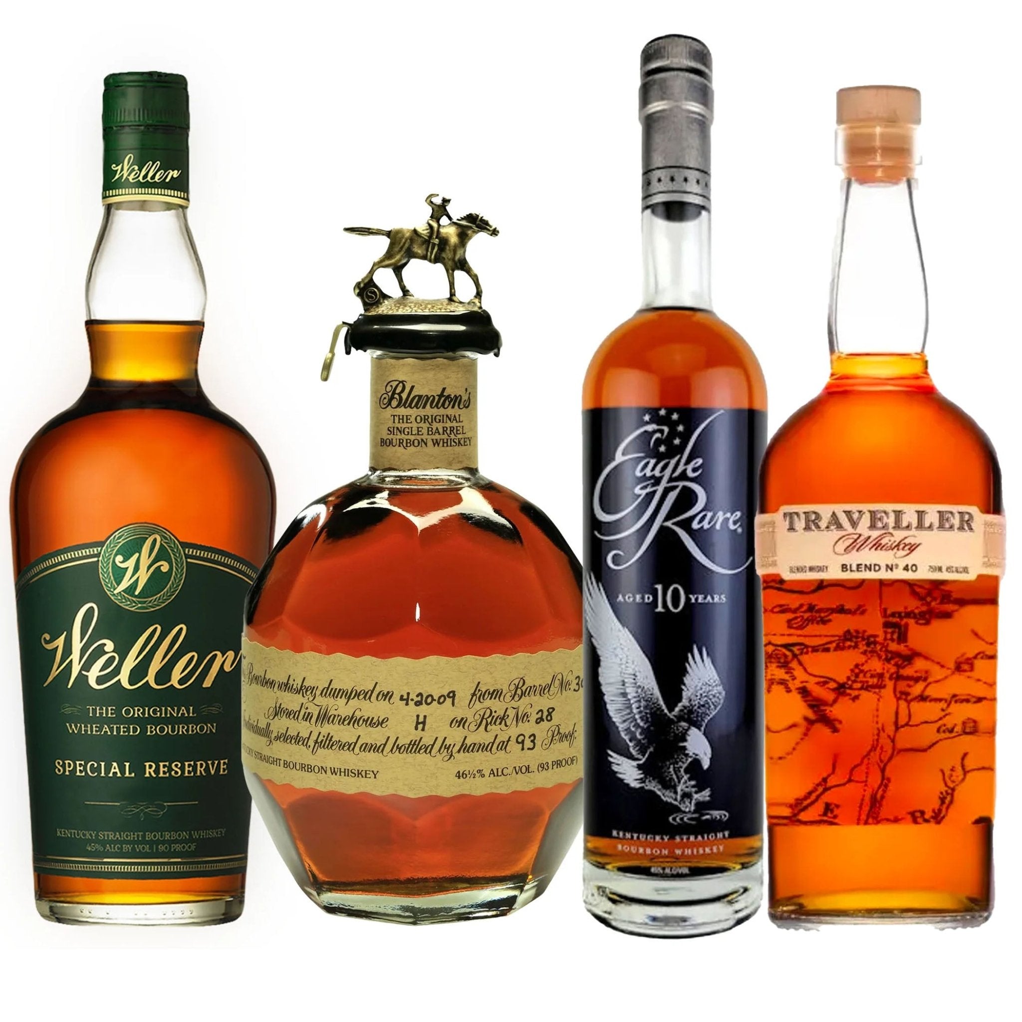 Weller Special Reserve, Blanton’s, Eagle Rare &amp; Traveller Bourbon Bundle - Liquor Boutique