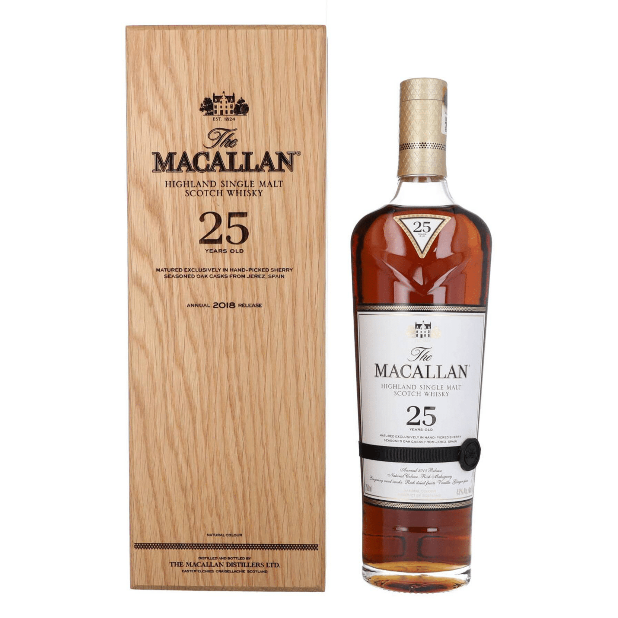 The Macallan 25 Years Old Sherry Oak Cask Scotch Whisky - Liquor Boutique